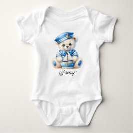 Cute Sailor Teddy Bear Baby Strampler