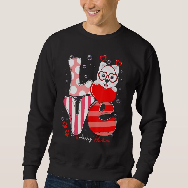 Cute Samoyed Dog Love Valentine Puppy Sweatshirt (Vorderseite)