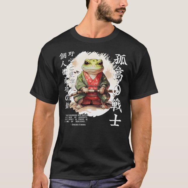 Cute Samurai Frog Warrior Japanese Ninja Frog Kawa T-Shirt (Vorderseite)