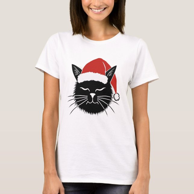 Cute Santa Cat Lover Christmas Men Women Kids T-Sh T-Shirt (Vorderseite)