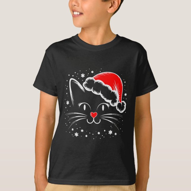 Cute Santa Cat Lover Christmas Men Women Kids  T-Shirt (Vorderseite)
