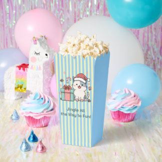 Cute Santa Cat with Gift Box Geschenkschachtel