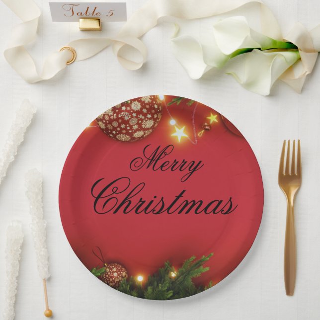 Cute Santa Christmas Plate – Festive Holiday Gift  Pappteller (Hochzeit)