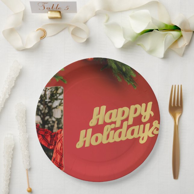 Cute Santa Christmas Plate – Festive Holiday Gift  Pappteller (Hochzeit)