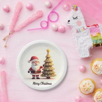 Cute Santa Christmas Plates Pappteller