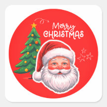 Cute Santa & Christmas Tree Sticker 