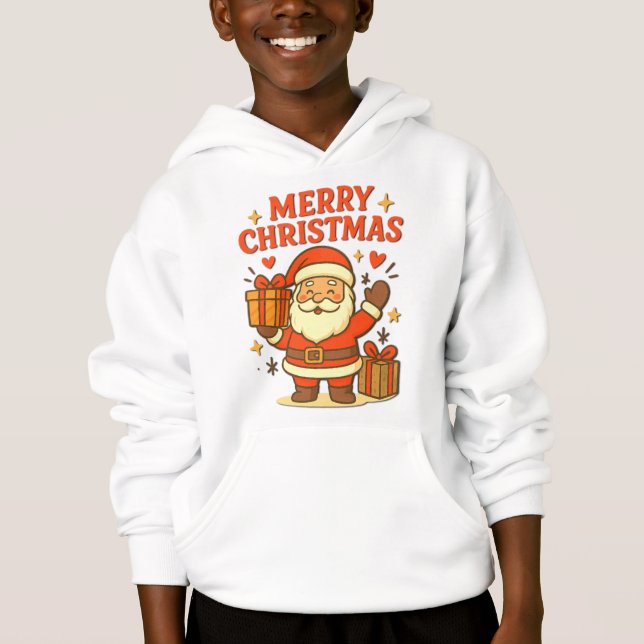  Cute Santa Claus Christmas Art –  Merry Christmas Hoodie (Vorderseite)