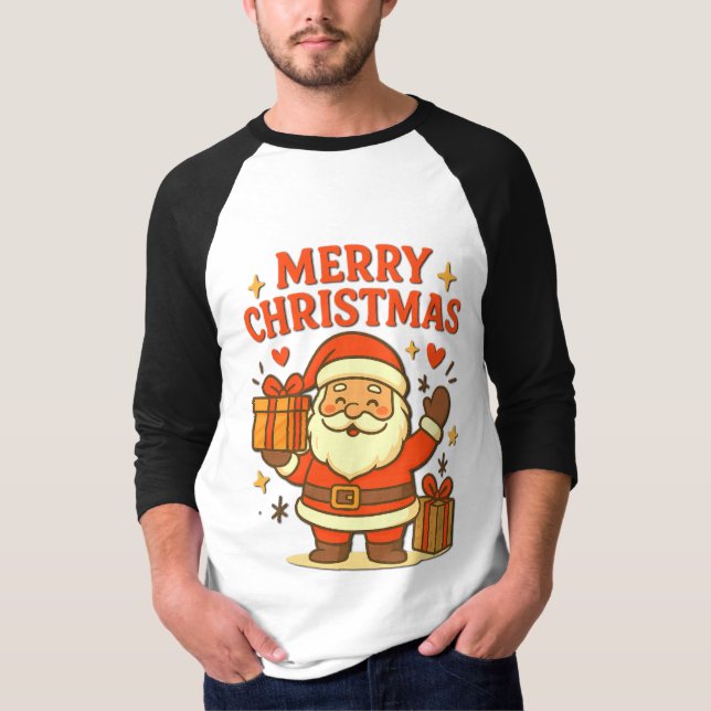  Cute Santa Claus Christmas Art –  Merry Christmas T-Shirt (Vorderseite)