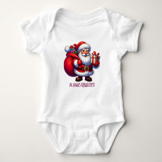 Cute Santa Claus Christmas Baby Strampler