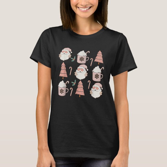 Cute Santa Claus Christmas Candy Cane  Family T-Shirt (Vorderseite)