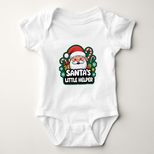Cute Santa Claus Christmas T-Shirt for Boys & Girl Baby Strampler (Vorderseite)