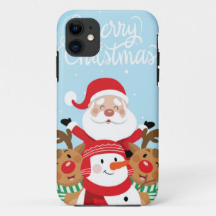Cute Santa Claus, deer and snowman Case-Mate iPhone Hülle