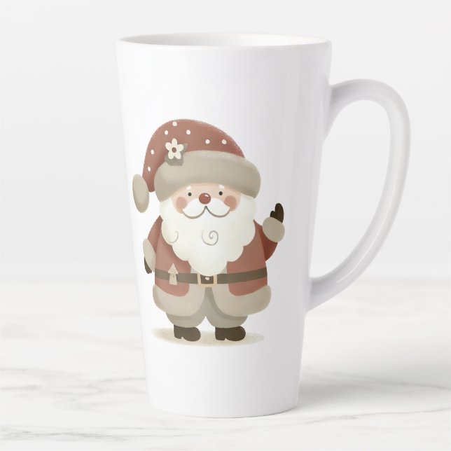 Cute Santa Claus & Drawing Christmas Milchtasse (Rechts)