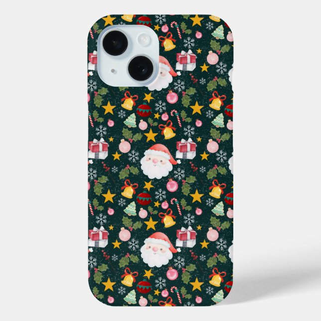 Cute Santa Claus Holiday Seamless Pattern Case-Mate iPhone Hülle (Rückseite)
