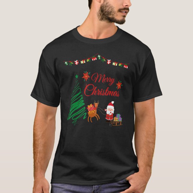 Cute Santa Claus Merry Christmas T-Shirt (Vorderseite)
