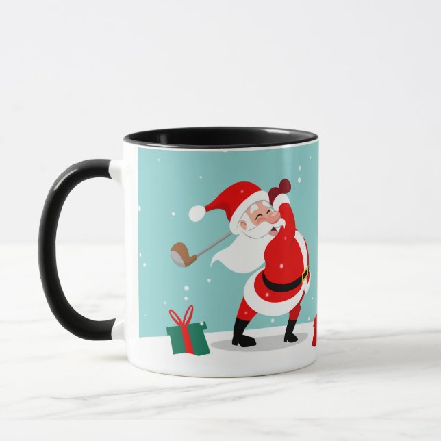 Cute Santa Claus plays Golf Tasse (Links)