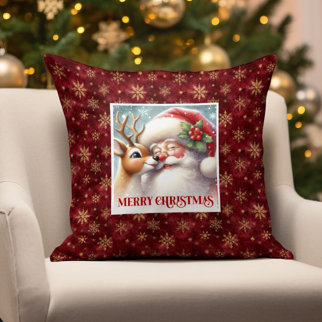 Cute Santa Claus Rudolph Holiday Pillow Cozy Home Kissen (Cute Santa Claus Rudolph Holiday Pillow Cozy Home

)