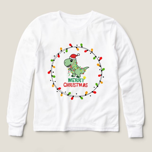Cute Santa Dino Merry Christmas (Design Vorderseite)