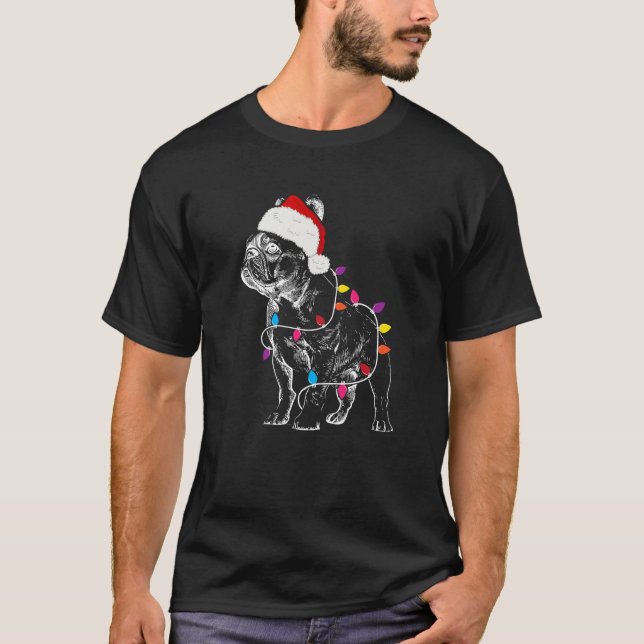 Cute Santa French Bulldog Christmas For Women Men  T-Shirt (Vorderseite)