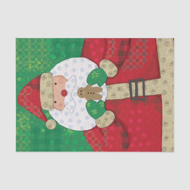 Cute Santa Gingerbread Christmas Seidenpapier (Vorderseite)