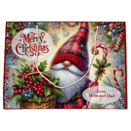 Cute Santa Gnome Christmas Große Geschenktüte