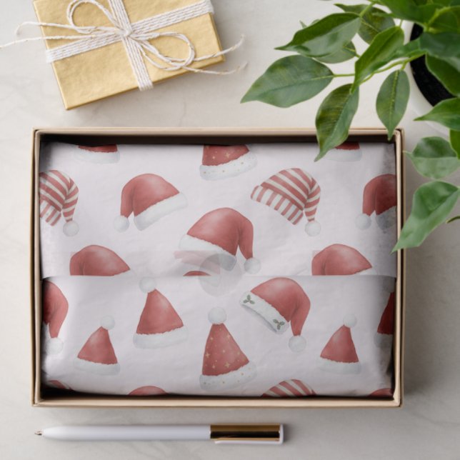 Cute Santa Hat for Girls Soft Pink Christmas Seidenpapier (Geschenk)