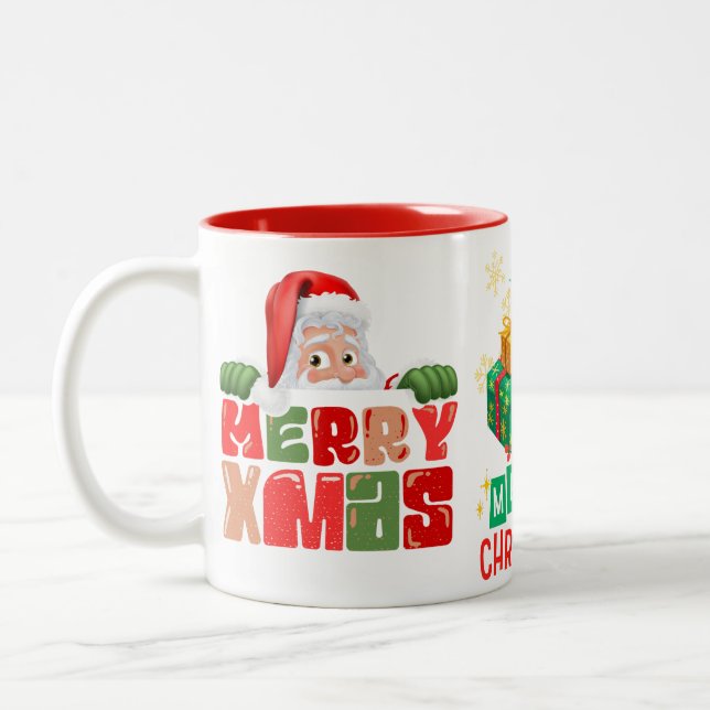 Cute Santa Zweifarbige Tasse (Links)