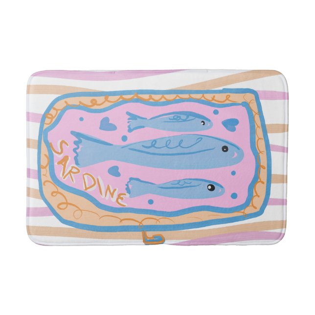 Cute Sardine Art Badematte (Vorderseite)