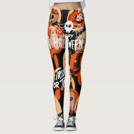 Cute & Scary Halloween Spooky vibes Leggings