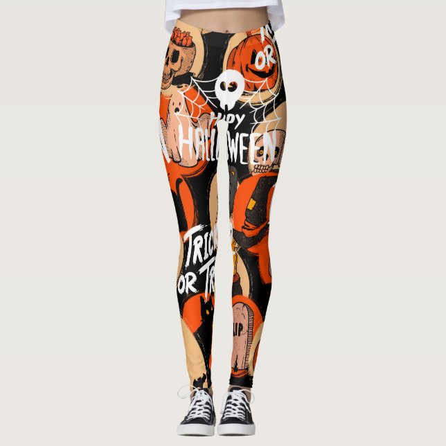  Cute & Scary Halloween Spooky vibes  Leggings (Vorderseite)