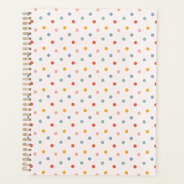 Cute Scattered Mini Polka Dots Muted Terrazzo Spec Planer (Vorderseite)