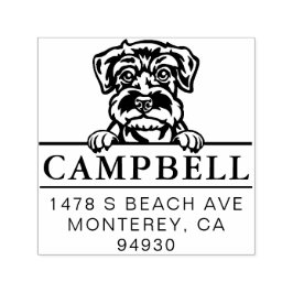 Cute Schnauzer Custom Dog Address Stamp  Permastempel