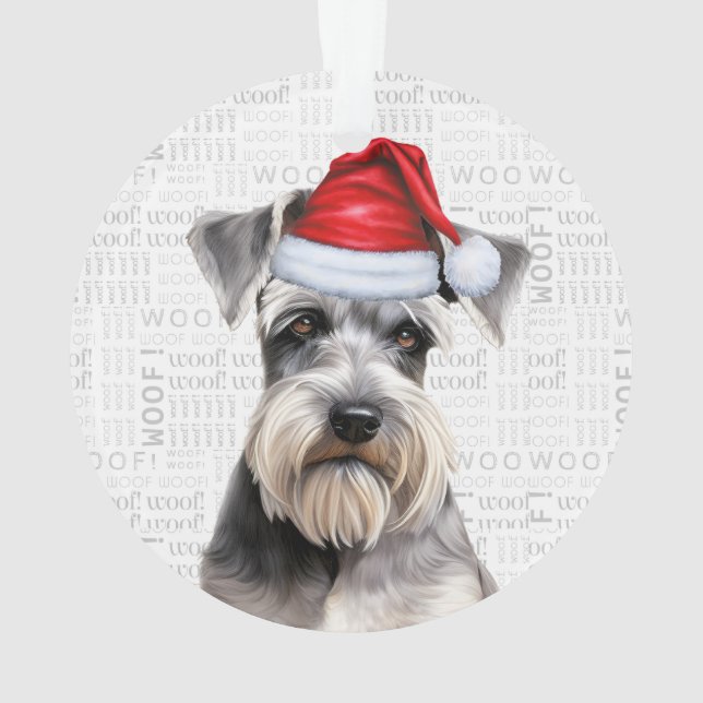 Cute Schnauzer Dog Holiday Christmas Photo Ornament (Rückseite)