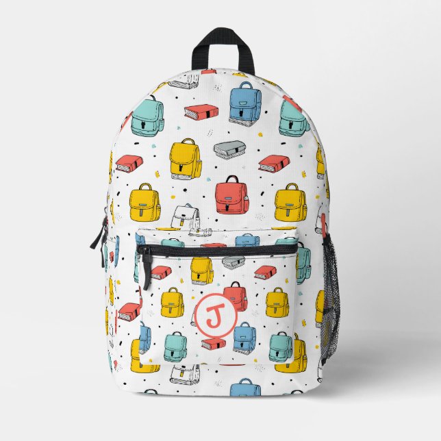 Cute School Backpacks and books  Pattern Bedruckter Rucksack (Vorderseite)