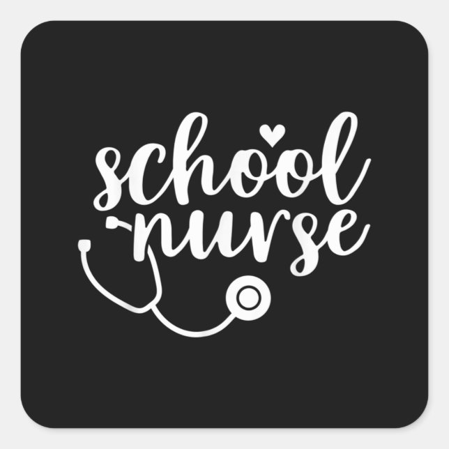 Cute School Nurse Appreciation Quadratischer Aufkleber (Vorderseite)