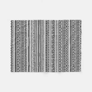 Cute Schwarz-Weiß-Aztektenmuster-Design Fleecedecke