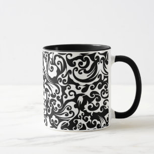 Cute schwarze weiße abstrakte Hintergrundgestaltun Tasse