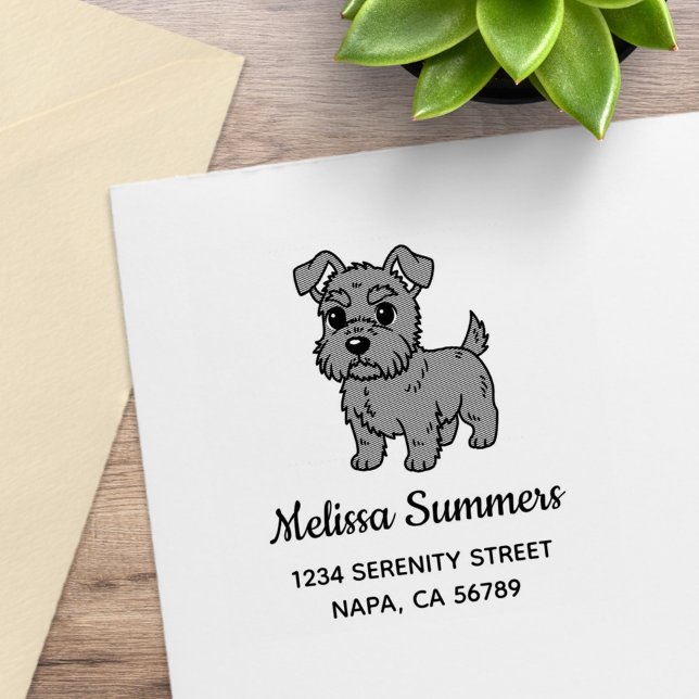 Cute Scottish Terrier Dog Address Gummistempel (Von Creator hochgeladen)