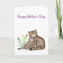 Cute Scottish Wildcats Mother's Day card Karte