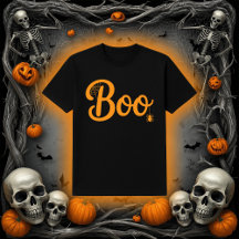 Cute Script "Boo" with Spiderweb Halloween