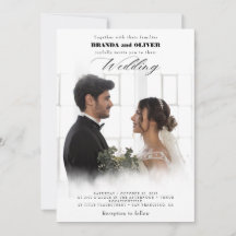 Cute Script Elegante Foto Overlay White Wedding in