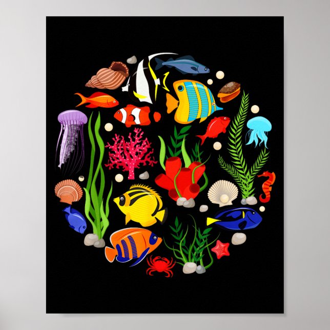 Cute Sea Animal Oceans Clownfish Aquarium Toddler  Poster (Vorne)