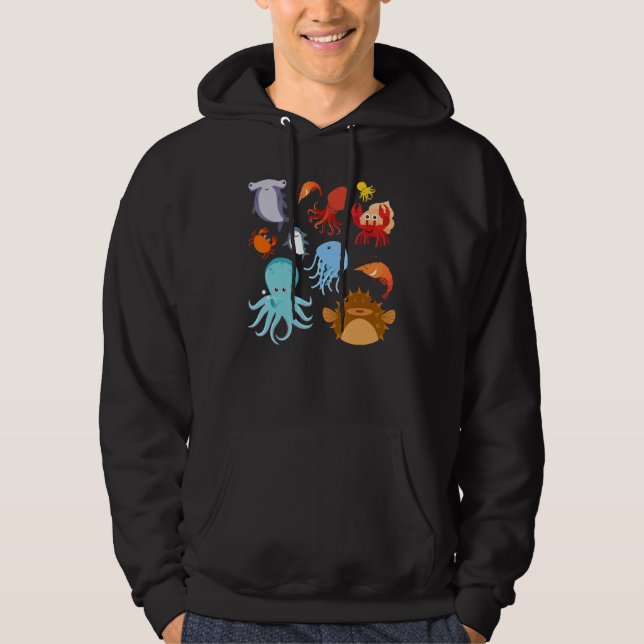 Cute Sea Animals Ocean Creatures Clownfish Hoodie (Vorderseite)
