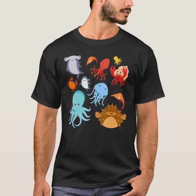 Cute Sea Animals Ocean Creatures Clownfish T-Shirt (Vorderseite)