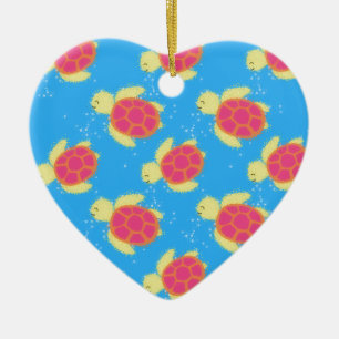Cute Sea Turtle Pattern Keramik Ornament