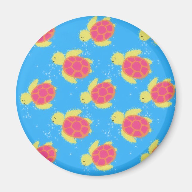 Cute Sea Turtle Pattern Magnet (Vorne)