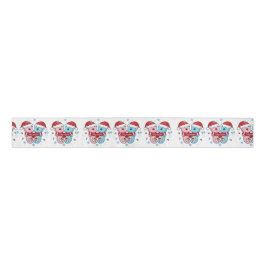 Cute Seahorses Christmas Ribbon Ripsband