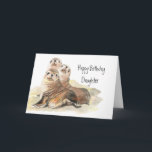 Cute Seals Daughter Birthday Watercolor Animals Karte<br><div class="desc">Group of curious seals sitting on the rocks wishing you a happy birthday Daughter sealed with kiss</div>