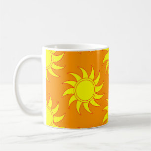 Cute seamless pattern of sun. Doodle hand drawn st Kaffeetasse