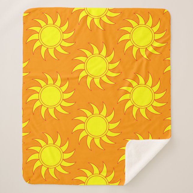 Cute seamless pattern of sun. Doodle hand drawn st Sherpadecke (Vorderseite)